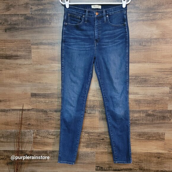 Madewell Jeans 28 Skinny 10" High Rise Medium Dark Wash Tummy Control Stretch - Picture 1 of 12